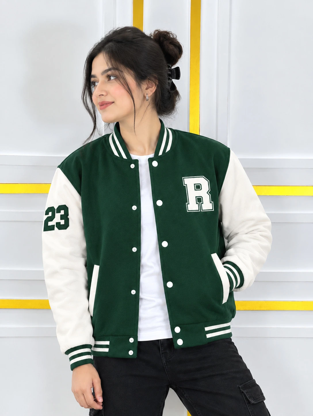 Stylish Cotton Varsity Jacket